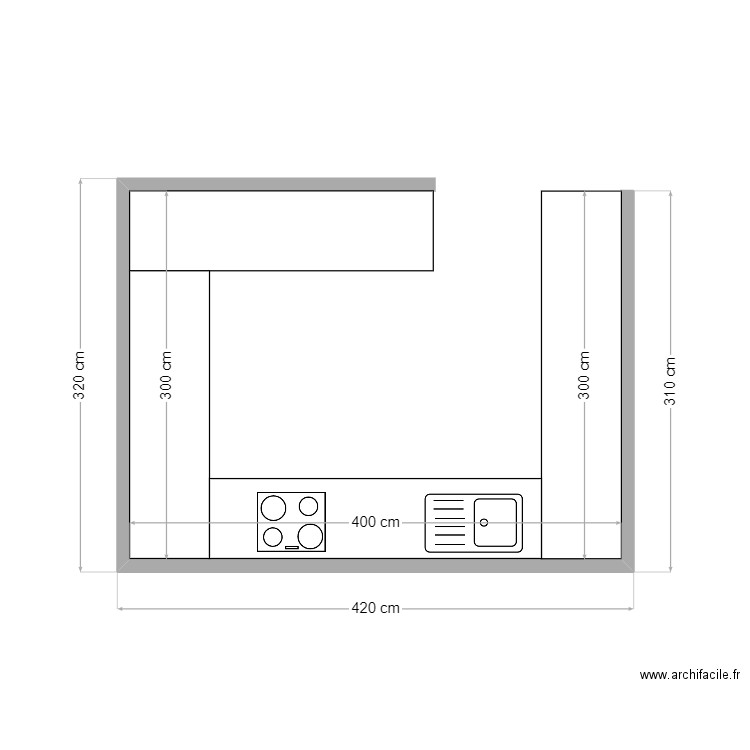 Cuisine d'été 4x3. Plan de 0 pièce et 0 m2