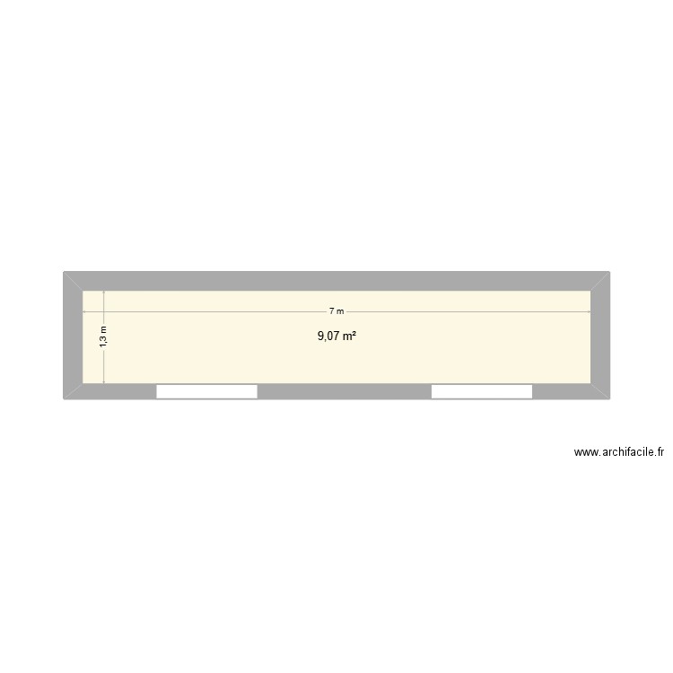 Balcon enfants. Plan de 1 pièce et 9 m2