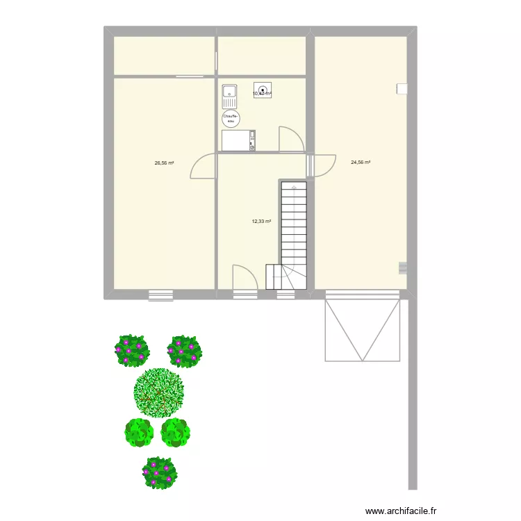 RDC. Plan de 4 Pièces et 74 m² RDC. Plan de 4 Pièces et 74 m²