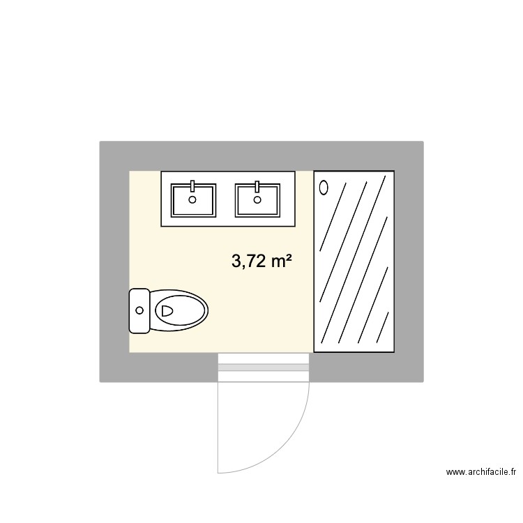 o'brien. Plan de 1 pièce et 4 m2