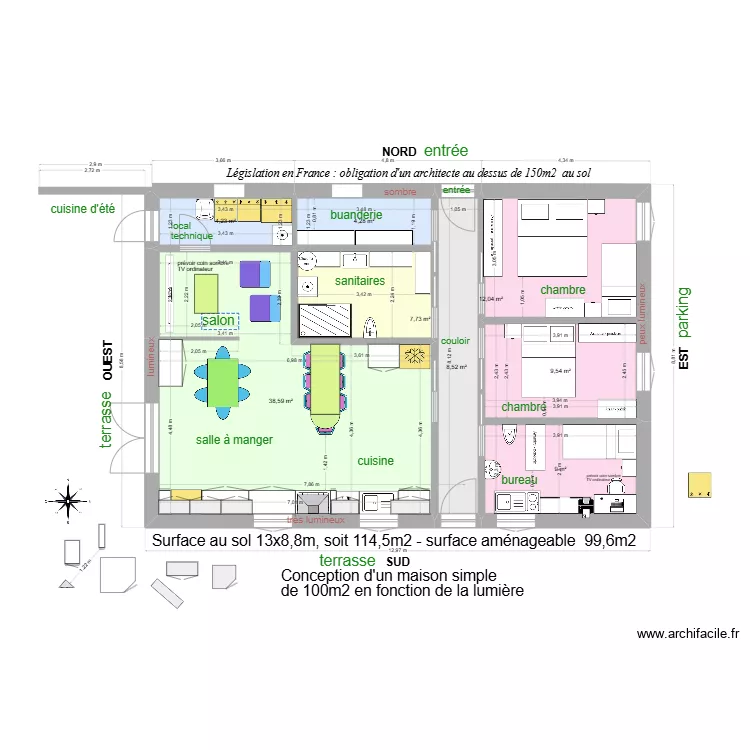 Maison Sud 100m2 10. Plan de Maison Sud 100m2 10. Plan de