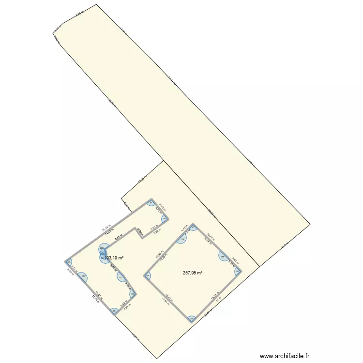 terrain Maison batiment DUPUY Parcelle 1315 +1316. Plan de 
