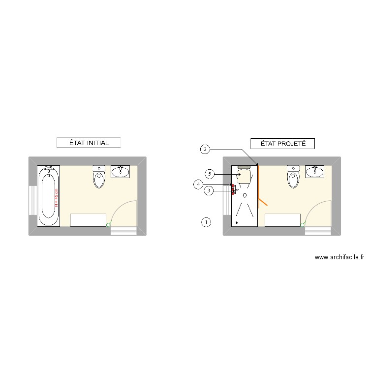 SIMONNET. Plan de 2 pièces et 12 m2