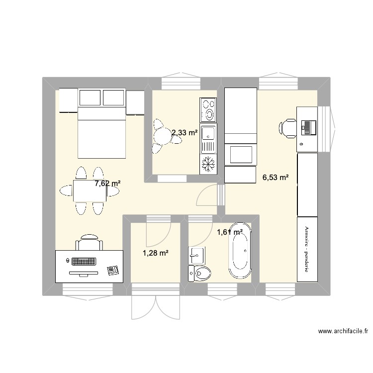 Maison charlotte Allemagne. Plan de 5 pièces et 19 m2