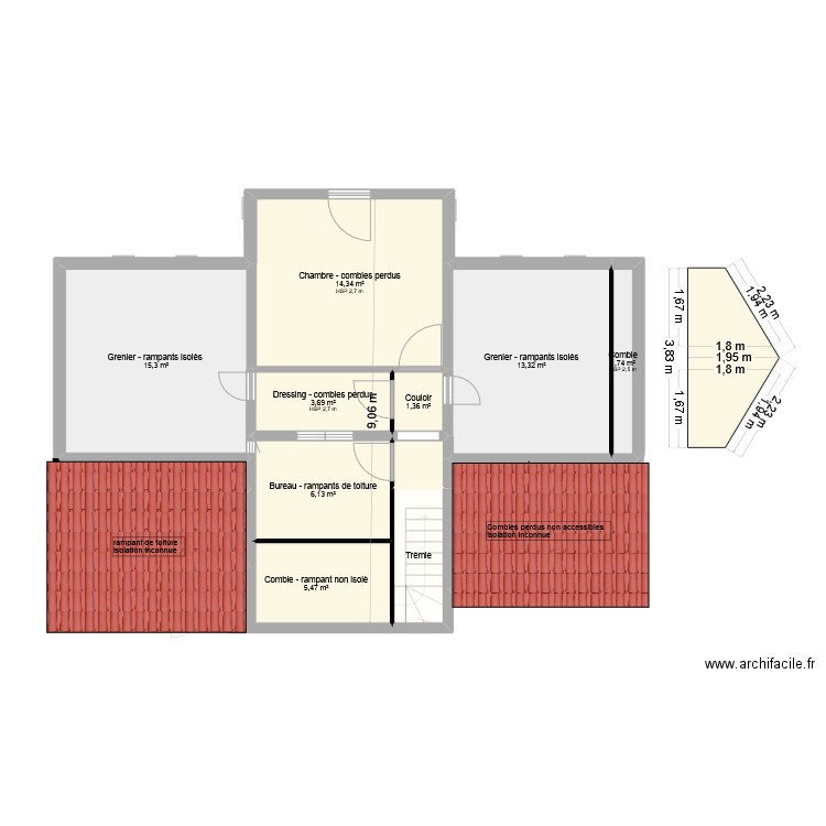 EdL Geay Sabres. Plan de 22 pièces et 172 m2
