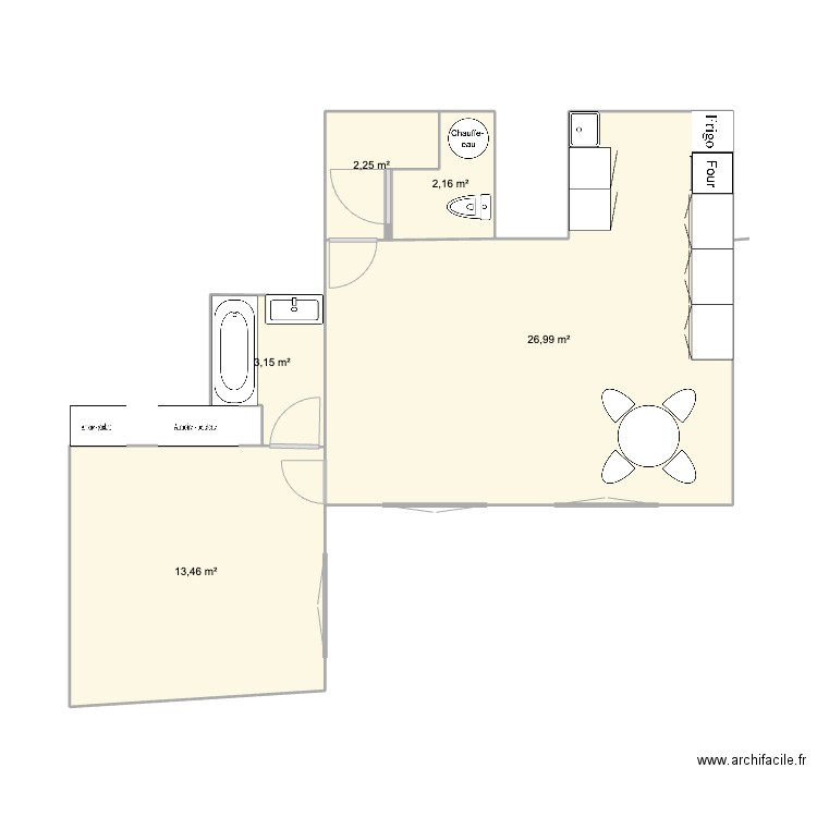 Appart voisine. Plan de 0 pièce et 0 m2