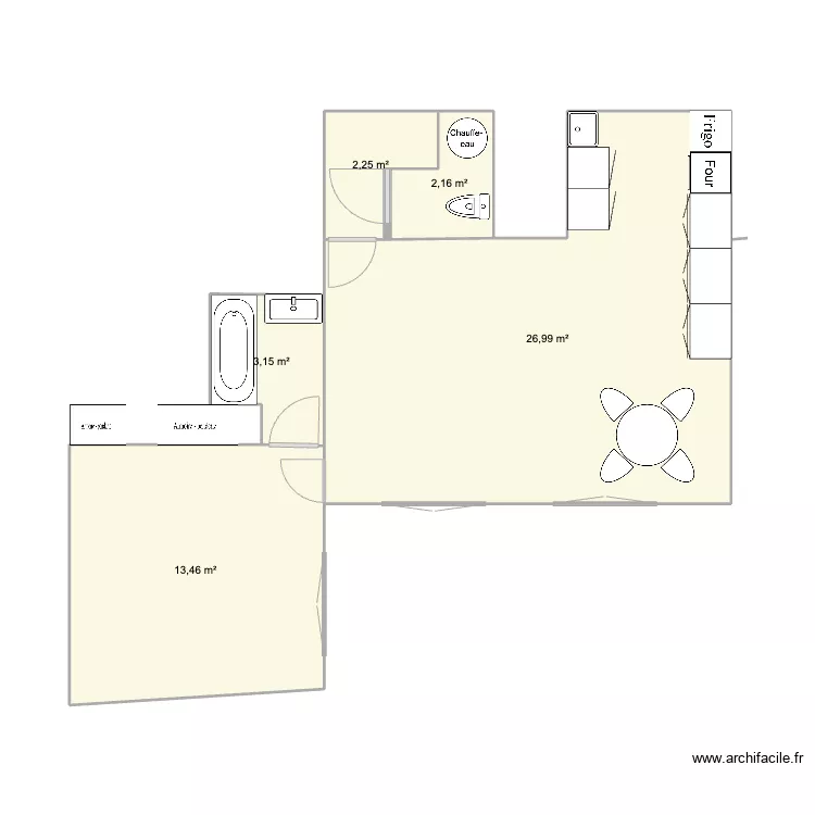 Appart voisine. Plan de 