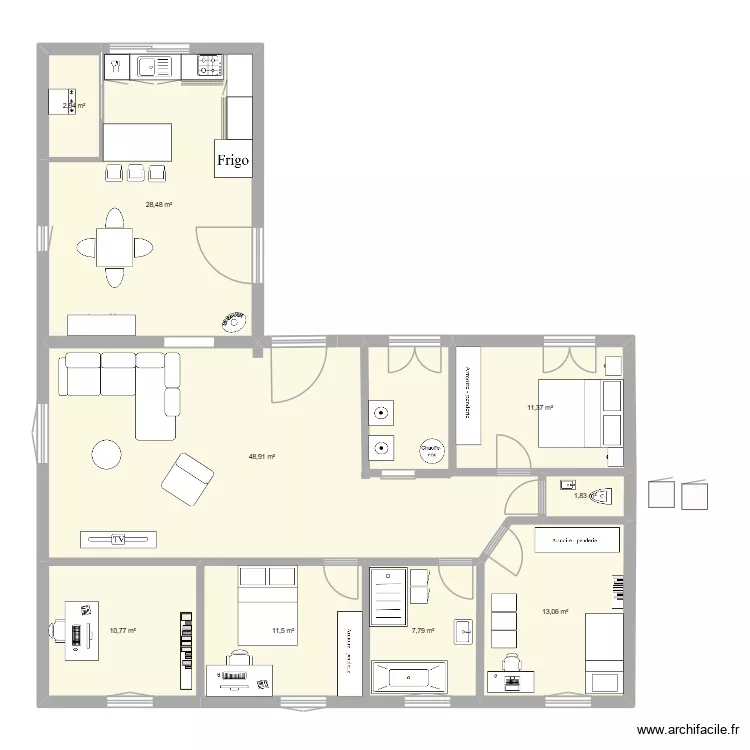 Maison Notre Dame idee 4. Plan de 9 et 137 m² Maison Notre Dame idee 4. Plan de 9 et 137 m²