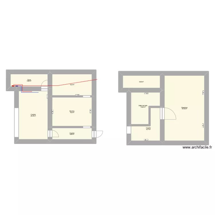 &eacute;tage reseaux. Plan de 
