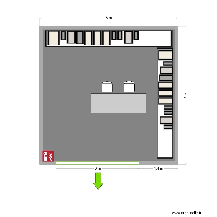 Logistique LOG. Plan de 1 pièce et 23 m2