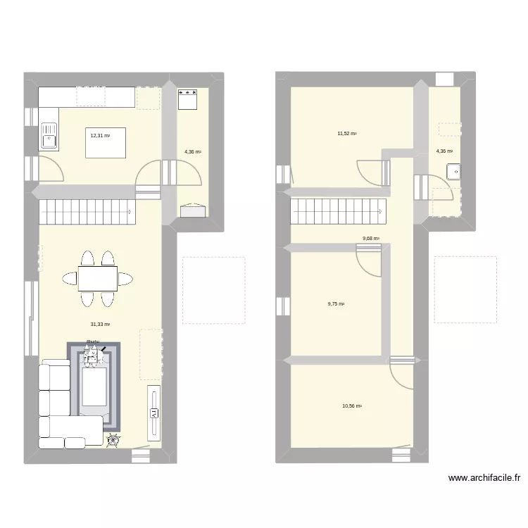 Frenot beta. Plan de 8 pièces et 94 m²