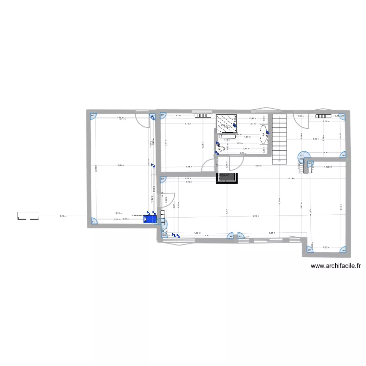 37 Stephenson PLOMBERIE REZ DE CH. Plan de 1  et 98 m²