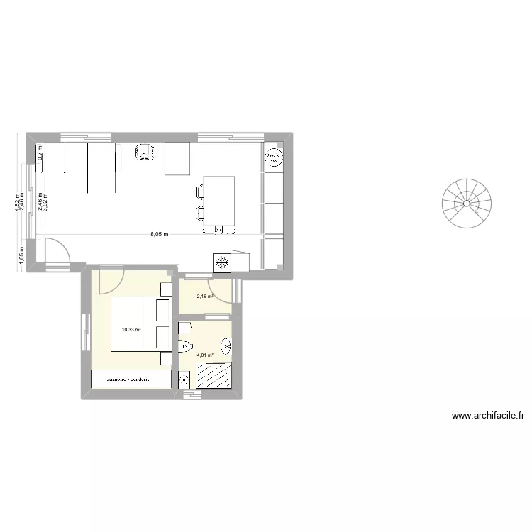 Cortijo_Transformations def.. Plan de 3  et 17 m²