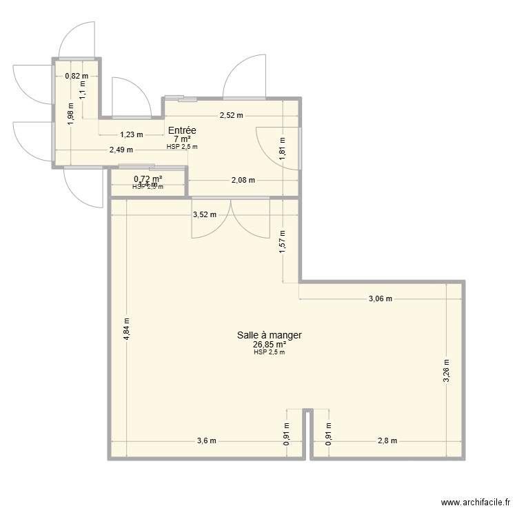 RESALLI. Plan de 3 pièces et 35 m2