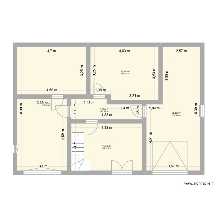 sous sol. Plan de 0 pièce et 0 m2