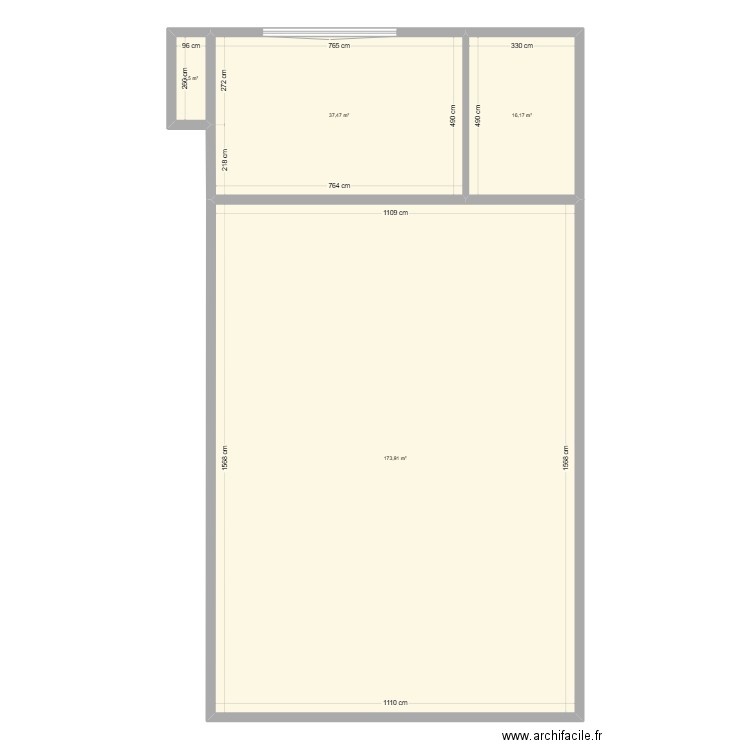 LOCAL CUGNAUX 1. Plan de 4 pièces et 230 m2