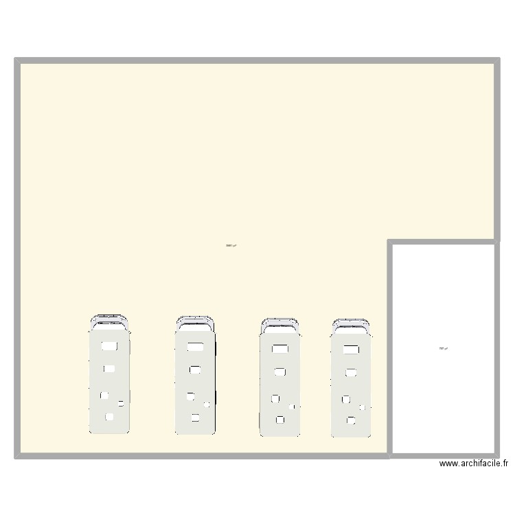 shop. Plan de 2 pièces et 598 m2