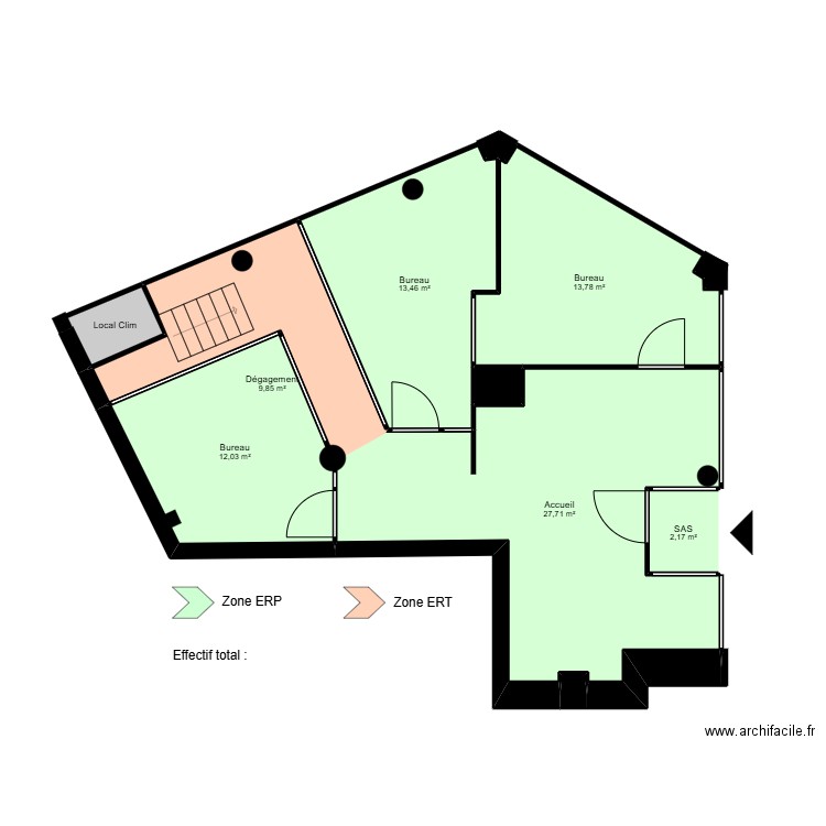 Limoges Jaures RDC - ERP. Plan de 11 pièces et 82 m2