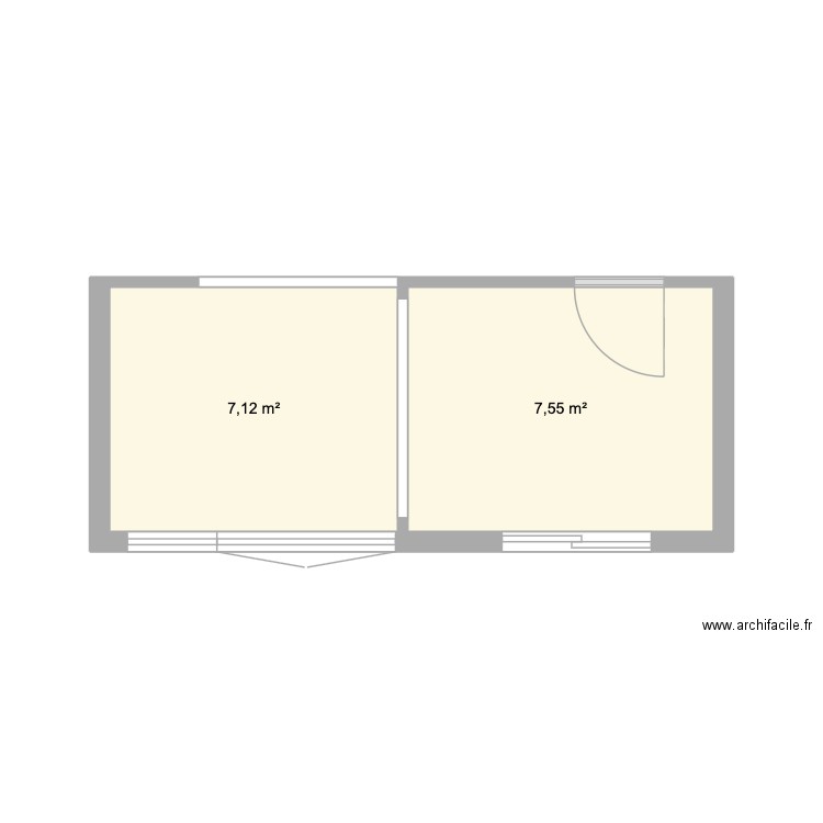 FACADE Claire & Boyd. Plan de 2 pièces et 15 m2