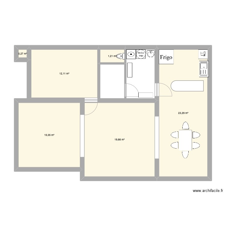 spl rdc. Plan de 6 pièces et 72 m2