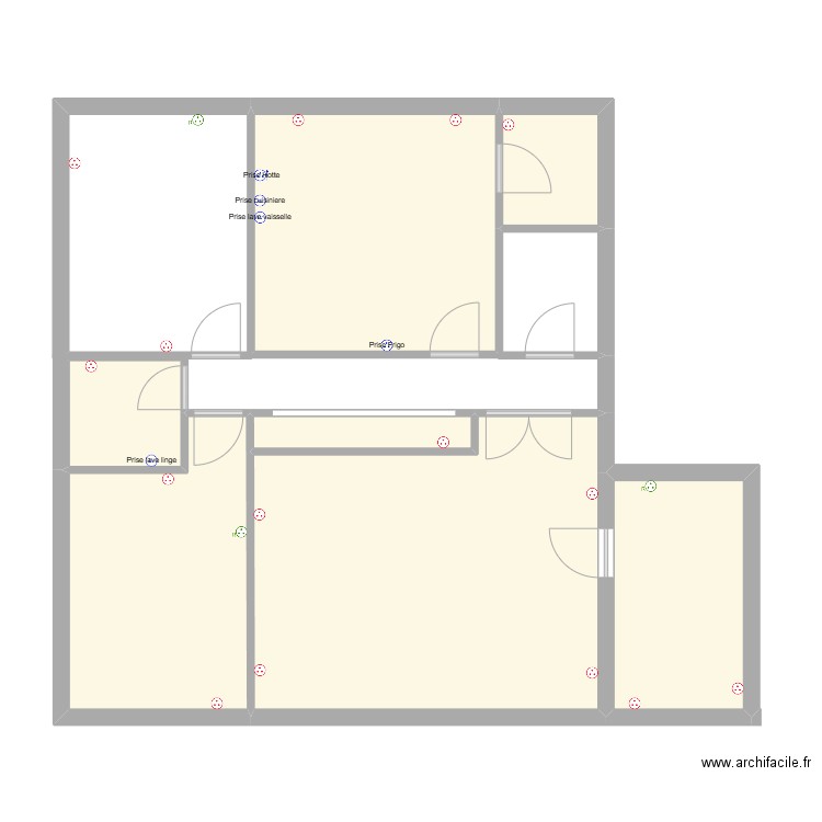 Valian. Plan de 7 pièces et 68 m2