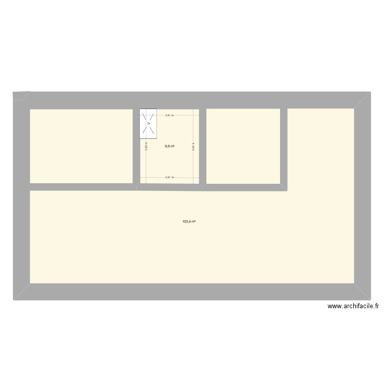 Le Rhune. Plan de 2 pièces et 136 m2