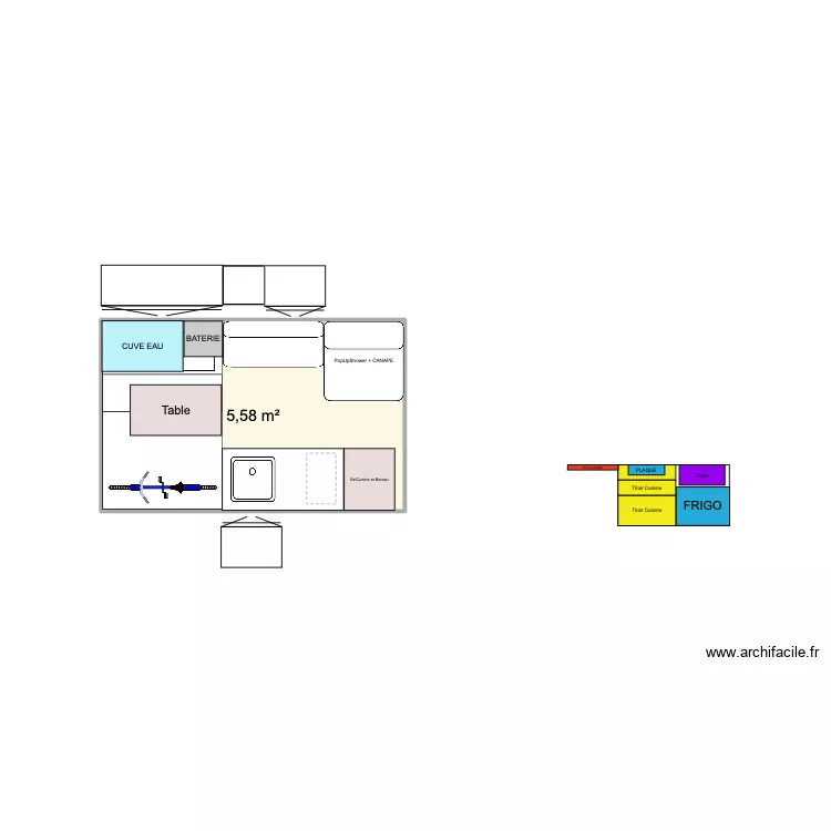 VAN2. Plan de 1  et 6 m²