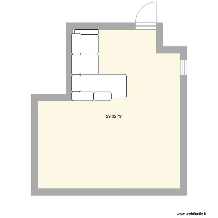 Salon. Plan de 1  et 29 m²