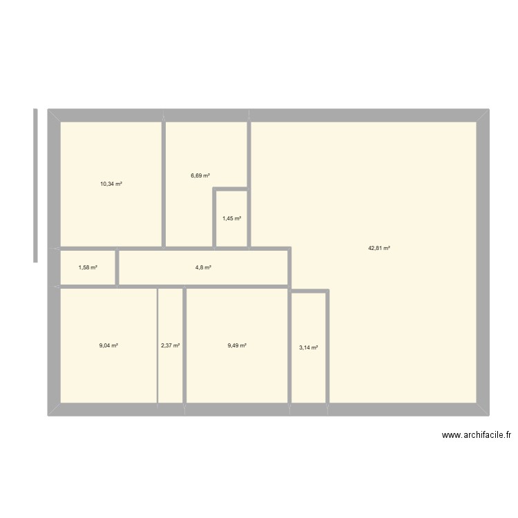 New. Plan de 10 pièces et 92 m2