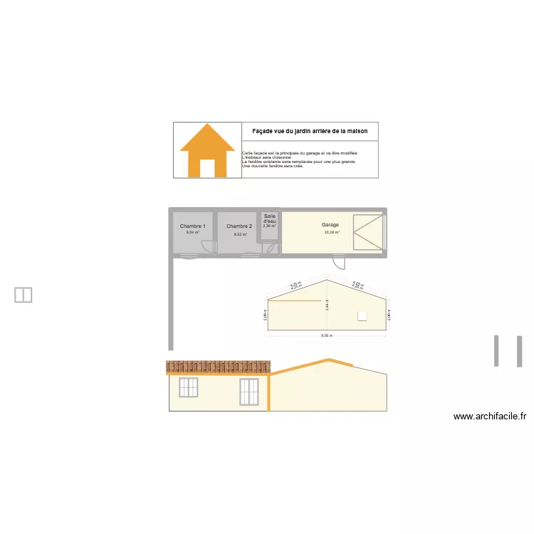 Garage futur COUPES. Plan de 4 et 40 m² Garage futur COUPES. Plan de 4 et 40 m²