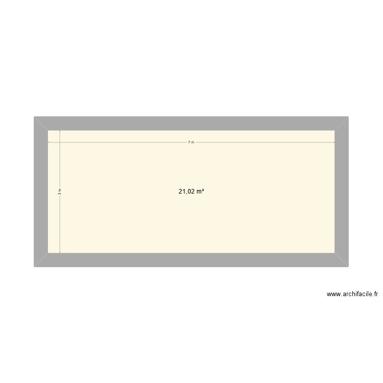Annexe Clemence. Plan de 1 pièce et 21 m2