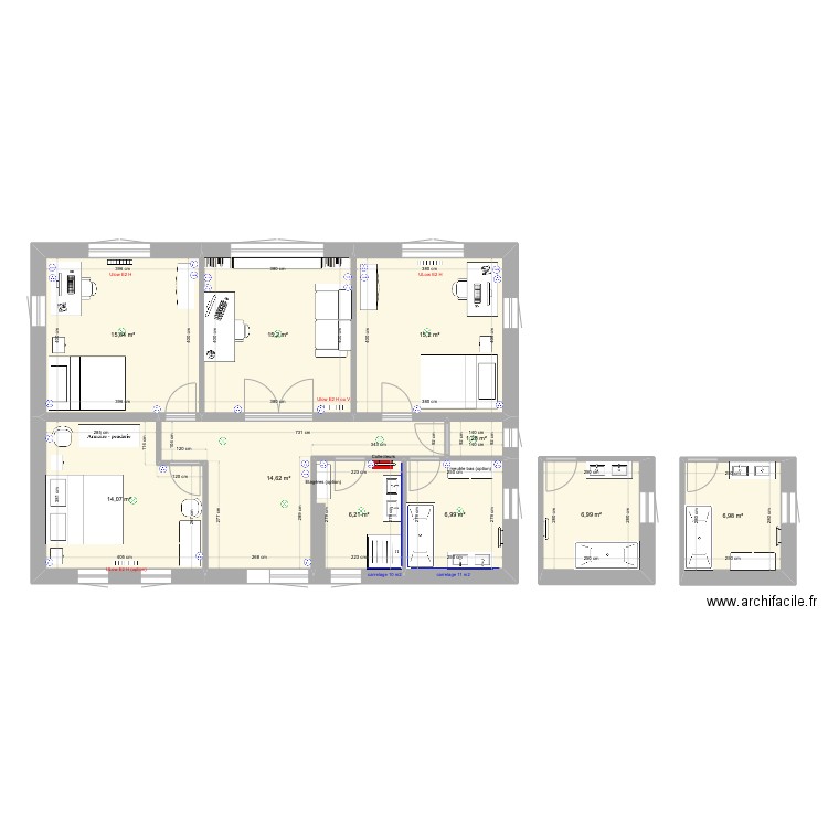 1er etage 21-01-24. Plan de 10 pièces et 103 m2