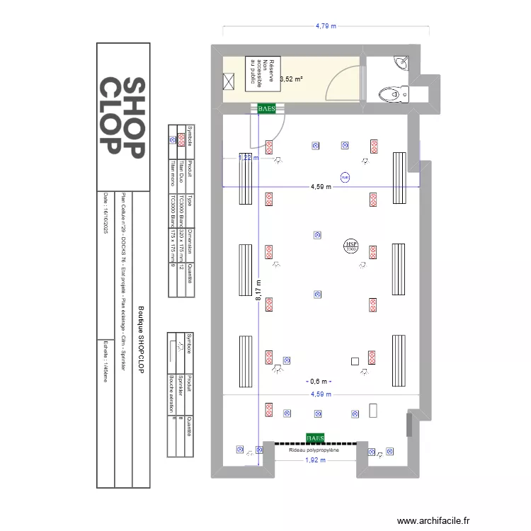 Docks shopclop eclairage ok. Plan de 