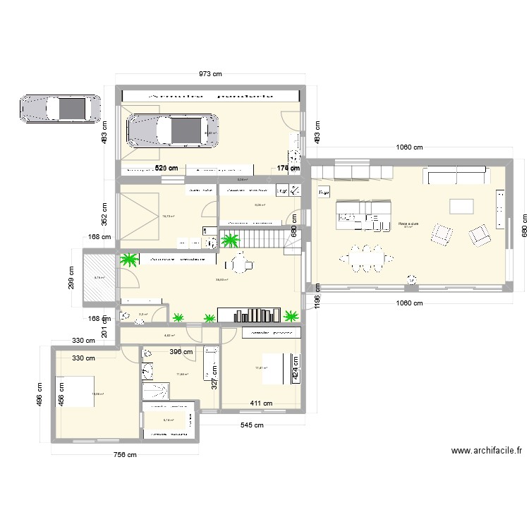 Prejet Resty Ange. Plan de 14 pièces et 300 m2