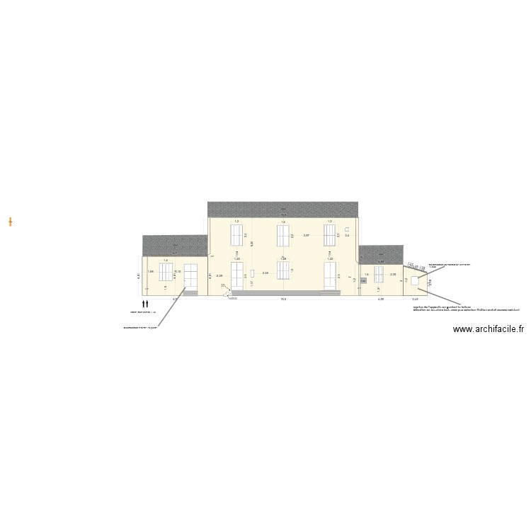 SOUDAN FACADE SUD PROJET. Plan de 0 pièce et 0 m2