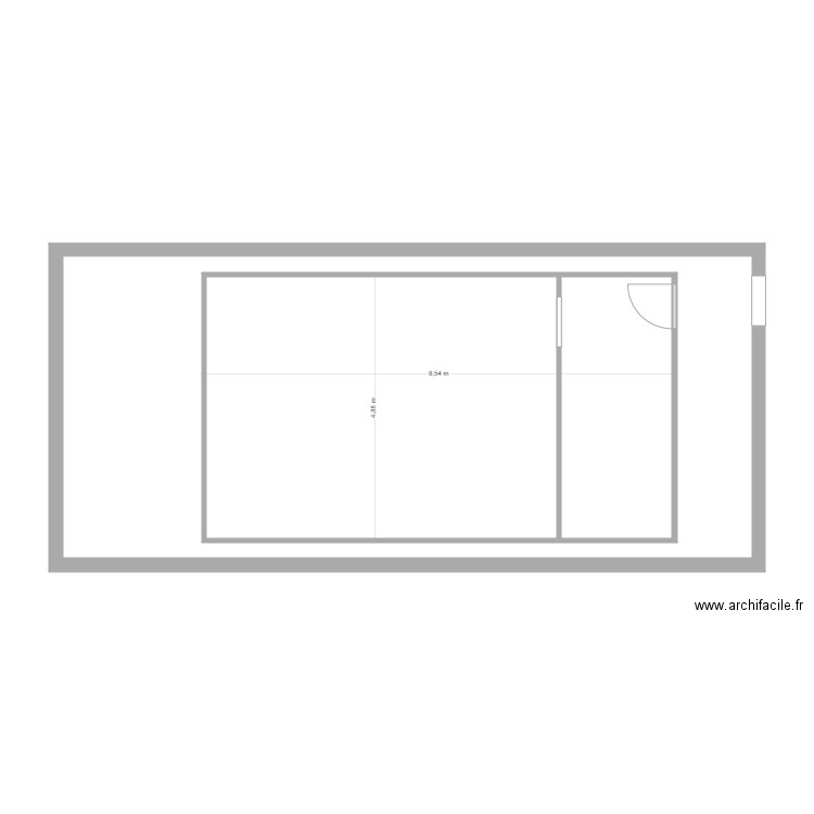 mezzanine. Plan de 3 pièces et 106 m2