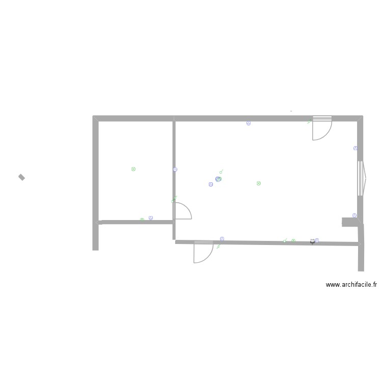 travaux rez de chaussé. Plan de 0 pièce et 0 m2