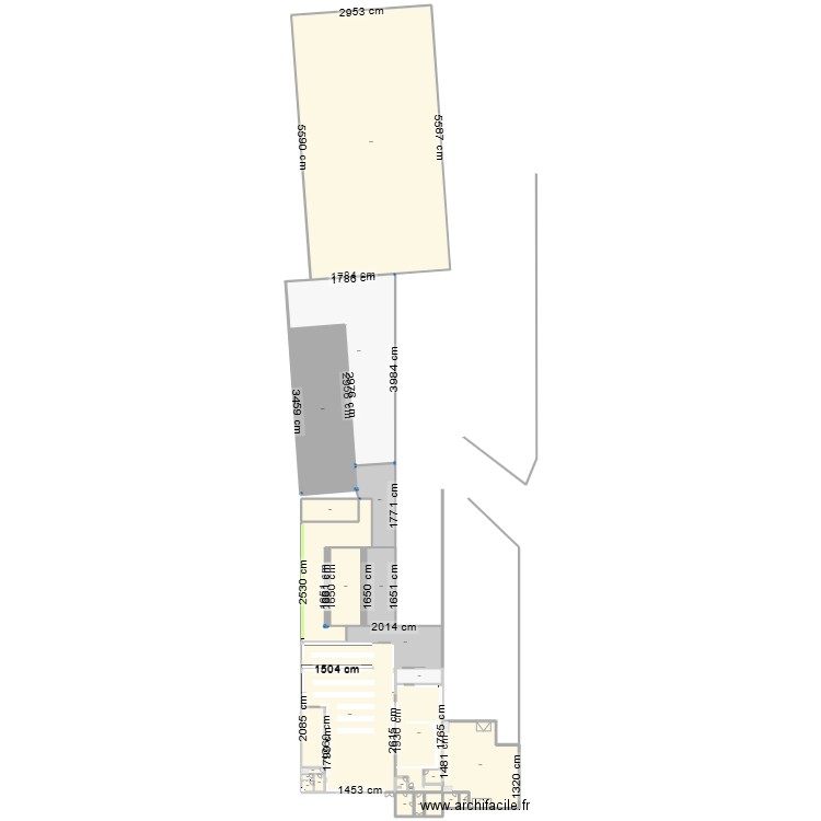 Magasin AR. Plan de 26 pièces et 4420 m2