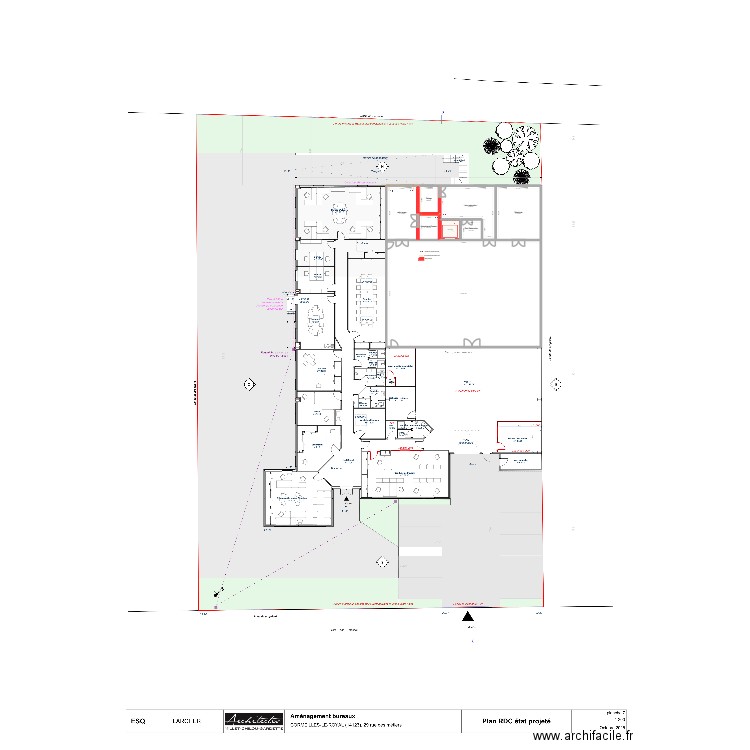 agence Caen entrepôt. Plan de 8 pièces et 320 m2