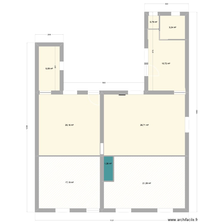 cogn12. Plan de 9 pièces et 107 m2