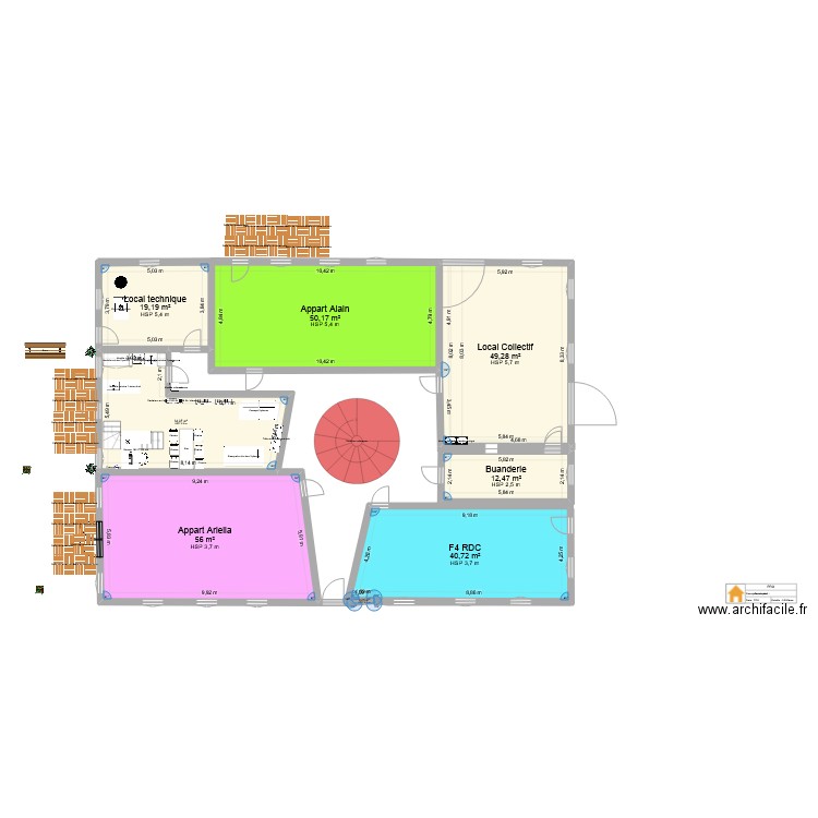 Le Rizac RDC. Plan de 8 pièces et 263 m2