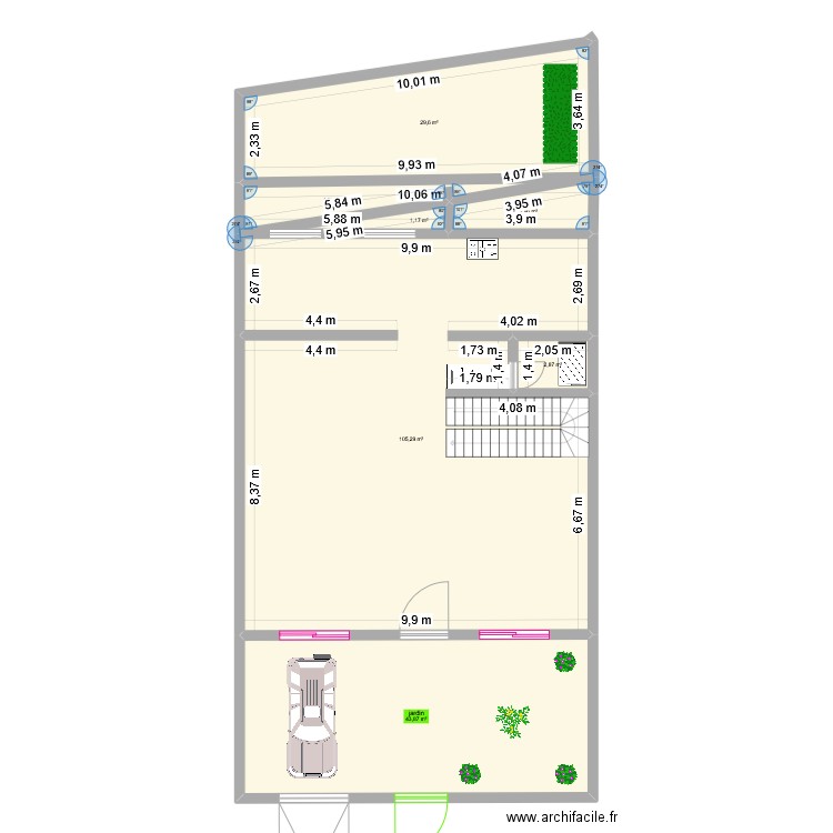 villa ouhame1. Plan de 7 pièces et 192 m2