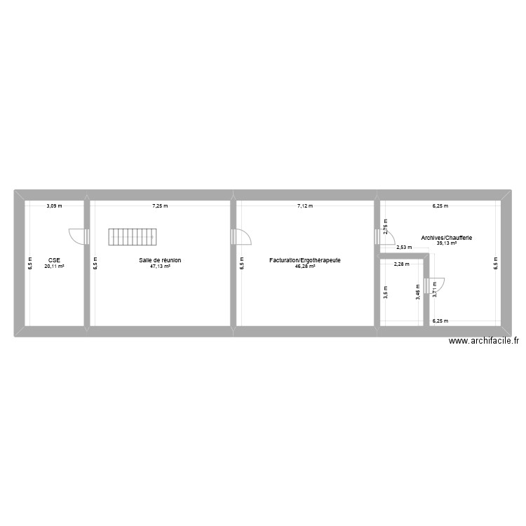 2 eme etage. Plan de 4 pièces et 153 m2