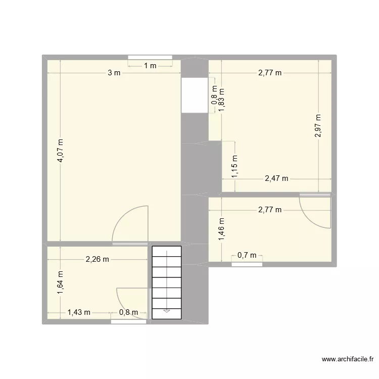 bey 2e. Plan de 6  et 29 m²