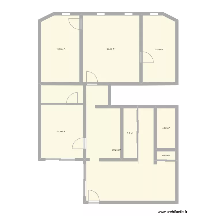 appartement 1er. Plan de 8  et 105 m²