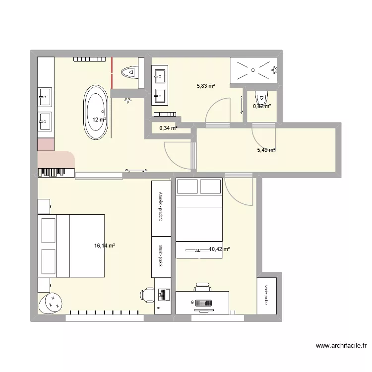 1er &eacute;tage Parklaan 50 v6. Plan de 