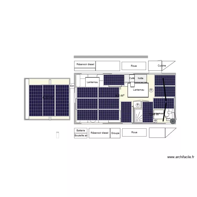 Cellule 5000 porte arrière bis. Plan de 3 Pièces et 16 m² Cellule 5000 porte arrière bis. Plan de 3 Pièces et 16 m²