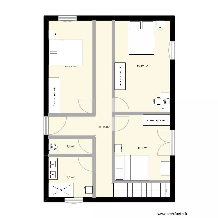 Dali project R1. Plan de 6  et 61 m²