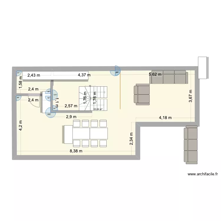 Plan5. Plan de 7 Pièces et 129 m²