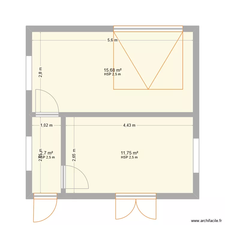 triops. Plan de 3 Pièces et 30 m²